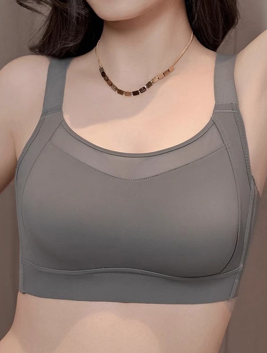 Breathable Mesh Back Full Coverage Wireless Bra Up to E cup