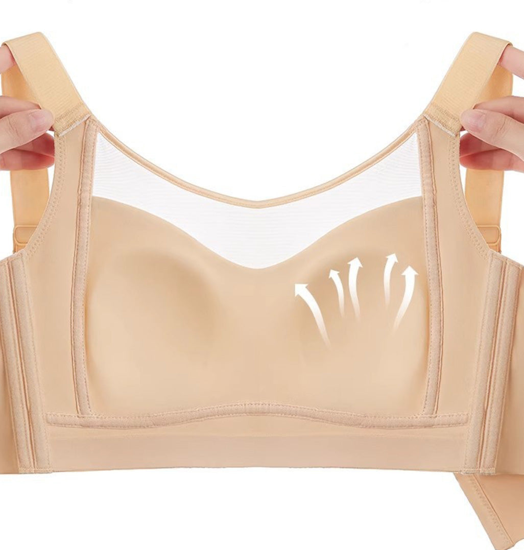 Breathable Mesh Back Full Coverage Wireless Bra Up to E cup