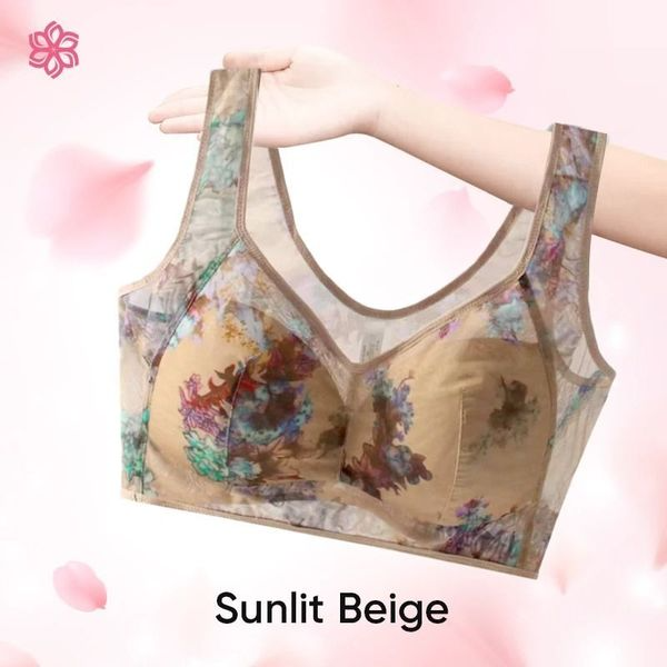 Floral Mesh Light-Lift Wireless Bra