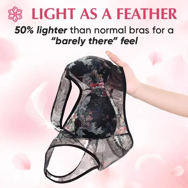 Floral Mesh Light-Lift Wireless Bra