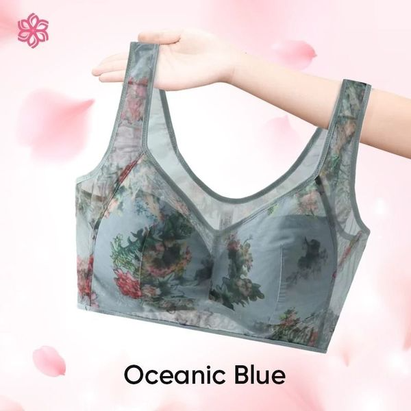 Floral Mesh Light-Lift Wireless Bra